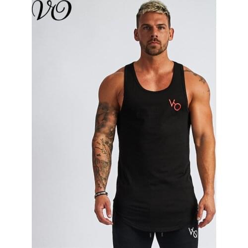 Summer gyms cotton mens sportswear jogger streetwear casual vest printing fashion brand mens clothing
