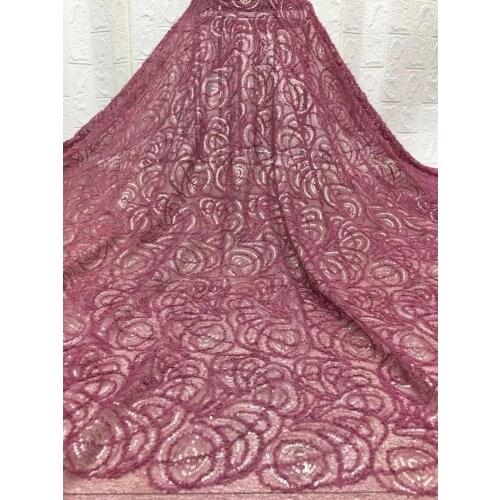 Latest African Lace Fabric 2021 High Quality Mesh Sequin Lace Fabric Nigeria French Tulle Lace Fabric D4225