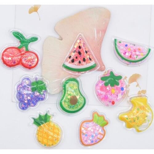 Wholesale 100Pcs Fruits Strawberry Pineapple Cherry Grape Sequins Shake Applique for DIY Headwear Clips Bow Accessories P27