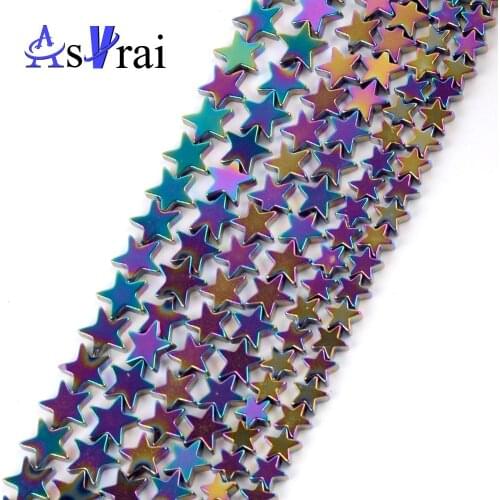 Natural Stone Color Hematite Pentagram Beads For Jewelry Making 6/8/10mm Space Loose Beads Diy Bracelets Necklace Jewellery 15