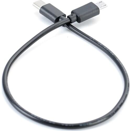 1Pc 30Cm Usb Type C Male Naar Micro Usb 5 Pin B Male Plug Converter Otg Adapter Lead Data Kabel voor Mobiele Telefoons