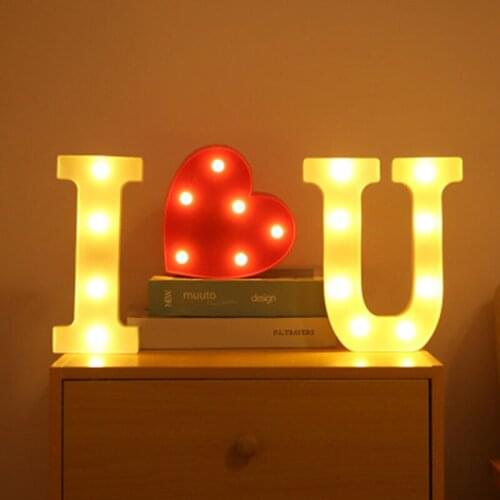 LED Letter Lights Sign Letters Night Light Battery Powered Alphabet Lights Lamp for Wedding Birthday Party Decoration In Stock