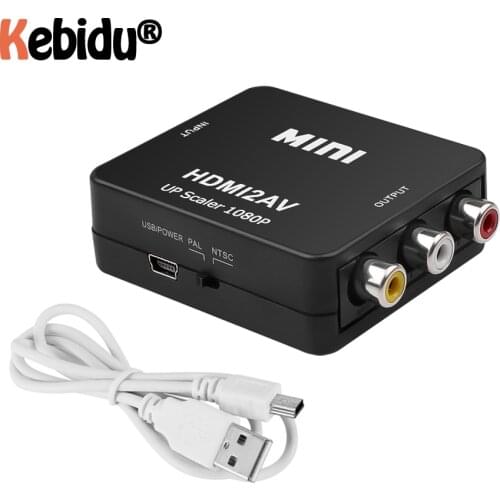 HD 1080P Video Converter HDMI-compatible To RCA AV/CVSB L/R Converter Box Chip 1920*1080 60Hz HDMI2AV Support NTSC PAL Output
