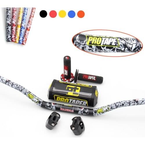 PRO Taper 1 1/8" Fat Bar 28.5MM Handlebars+Grips+Bar Clamps+Bar Pad Motorcycle MX Motocross Pit Dirt Bike EXC CRF YZF250