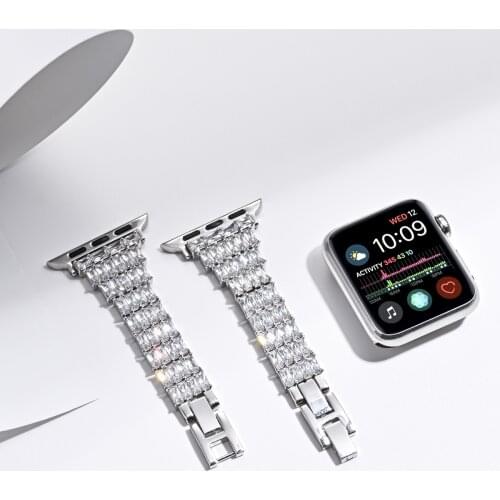 Diamond Strap For Apple Watch Band 44mm 40mm Luxury Metal Bracelet for iwatch series 6 SE 5 4 3 2 42mm 38mm Women wrist strap