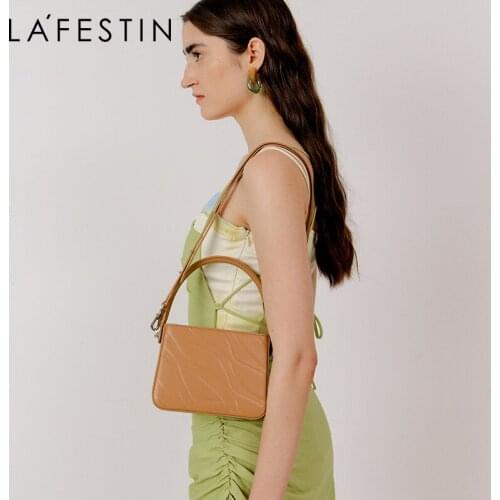 LA FESTIN luxury designer handbag 2021 new original top handle shoulder bag crystal clear chain detachable underarm women bags