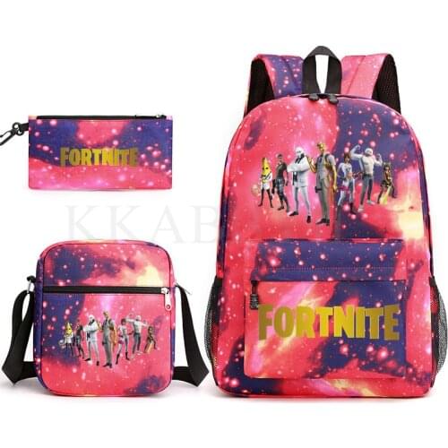 Fortnites Backpack Students School Bags Anime Fashion Double Pen Bag Body Children School Backpack