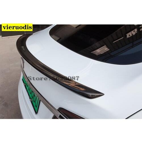 Rear Trunk Wing Spoiler for Tesla Model S Sedan 60 70 75 85 90 D P85D P90D P100D 2012-2017 Gloss Carbon Fiber Boot Spoiler