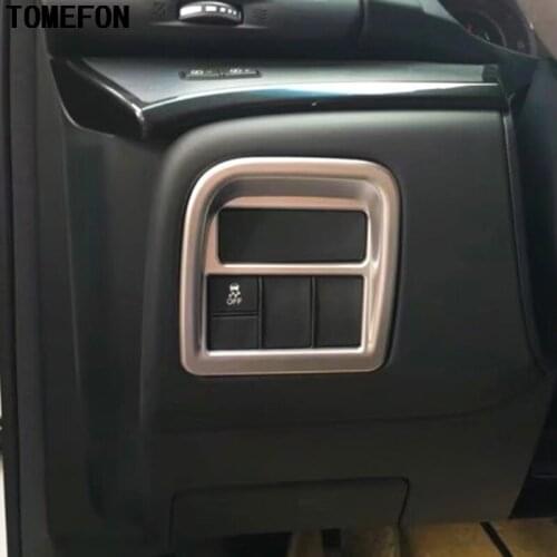 TOMEFON ABS Chrome Front Headlight Anti-slip Switch Botton Cover Frame Trim Auto Accessories 1piece For Acura CDX 2016 2017 2018