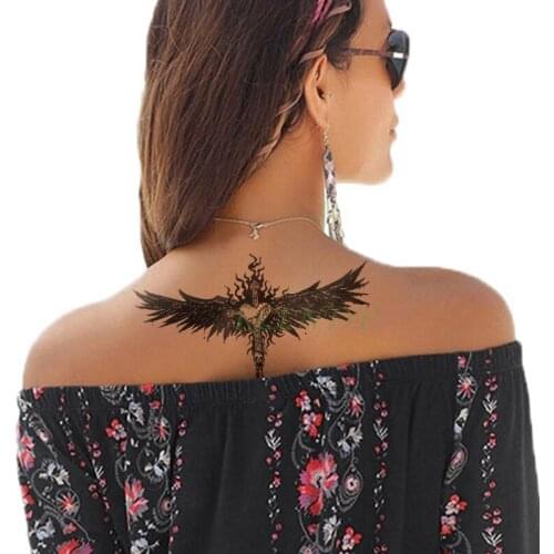 Waterproof Temporary Tattoo Stickers burning wing break heart skull sword tatto flash tatoo fake tattoos for men women