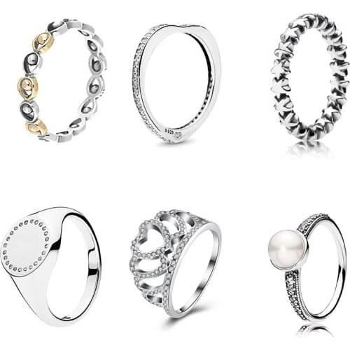 High Quality Classic Silver 925 Love Bow, Round Stamp Ring For Girlfriend Engagement Birthday Simple Commemorative Best Gift