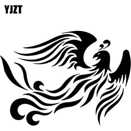 YJZT 16.2CM*11.7CM Myth Phoenix Decor Car Door Creativity Car Stickers Vinyl Decal Black/Silver C4-2847