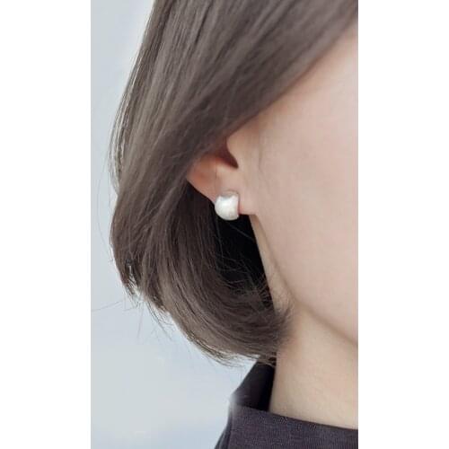 MloveAcc 100% 925 Silver Petite Cute Brushed Arc Simple Style Charm Stud Earrings Fashion Women Jewelry