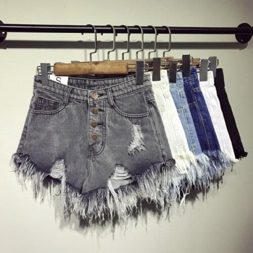 2021 female casual summer women denim booty Shorts high waists fur-lined leg-openings sexy short Jeans