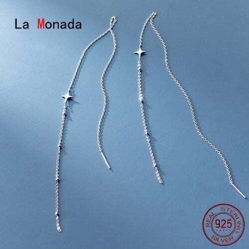 La Monada Tassel Star Women Drop Silver Earrings 925 Sterling Silver Fine Jewelry For Women Hanging Dangle Korean Earrings Women