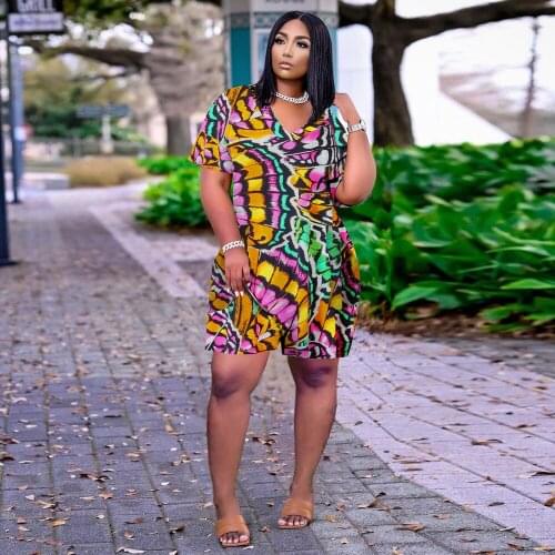 Butterfly Print Casual Loose Short Playsuits for Women Deep V Neck Short Sleeve Beachwear Outfits Summer Pockets Party Jumpsuit