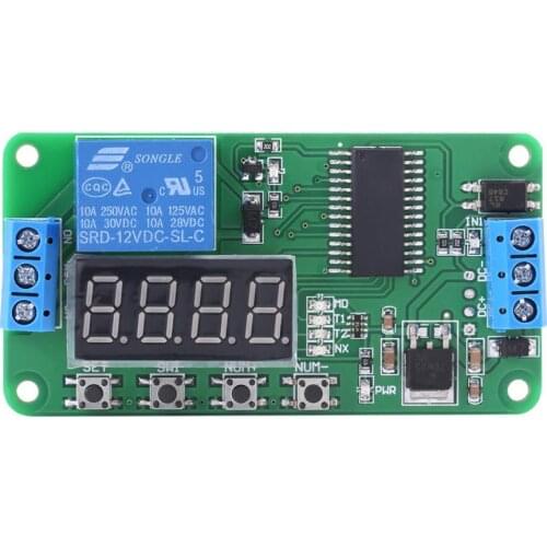 1Pcs Multifunction DC 12V 1 Channel Delay Relay Controller LED Timer Switch Module Board PLC Delay Timer Relay