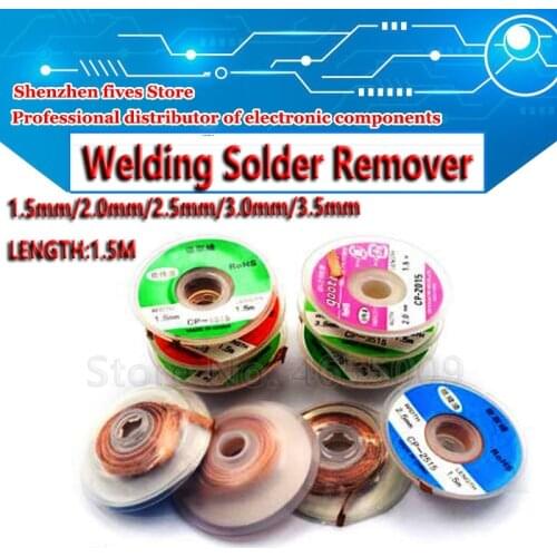 1.5mm 2mm 2.5mm 3mm 3.5mm Width 1.5M Length Desoldering Braid Welding Solder Remover Wick Wire Lead Cord Flux BGA Repair Tool