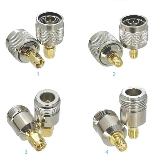 1pcs N to SMA Male Plug & Female Jack RF Adapter Connector Coaxial for Radio Antenna
