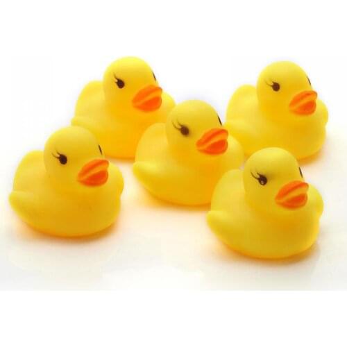 1pc Cute Little Yellow Duck with Squeeze Sound Bath Toy Soft Rubber Float Ducks Play Bath Game Fun Gifts For Children Kids Baby