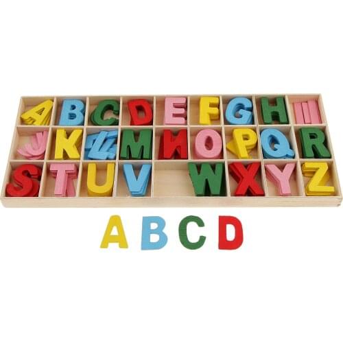 156pcs Colorful Wooden Alphabet Letters Embellishments with Box for Kids Games Toys