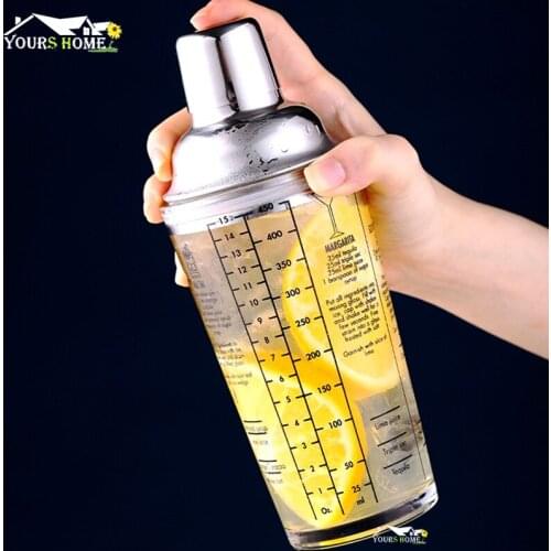 450ml Mix Master Glass Stainless Steel Cocktail Boston Bar Shaker Bar Tool Accessory Barware