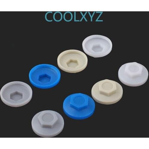 5.2mm outer hexagonal drilling screw waterproof cap color steel tile screw cap self-drilling self-tapping nut plastic cap 25Pcs