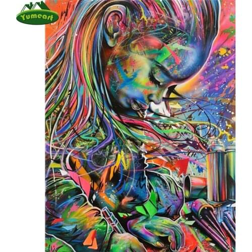 DIY Diamond Painting Full Square Drill Diamond Painting Sexy Graffiti Woman Diamond Embroidery Abstract Lady Diamond Mosaic Art