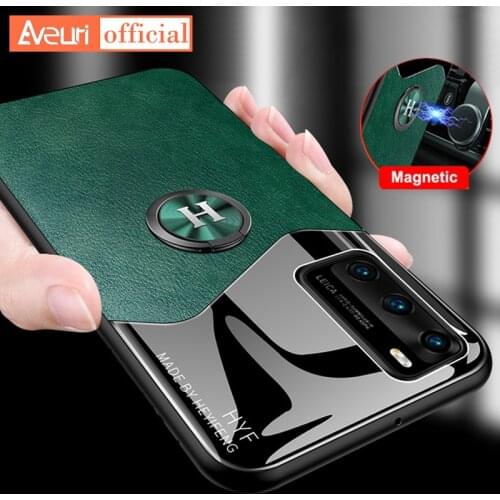 Car Holder Leather Phone Case For Huawei P20 P30 Lite P40 Pro Plus Nova 5T 5Z Honor 9A 9X Pro 8X X10 Max P Smart Z Cover Coque