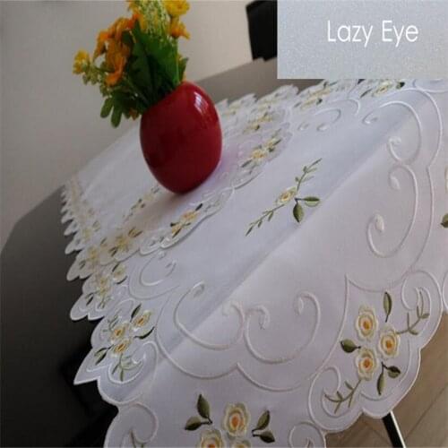Free Shipping Polyester Embroidery Pastoral Tablecloth Cup Mat Cover Runner Place Wedding 40x150cm Blanket Antependium