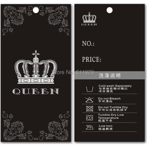 Custom clothing hang tag/garment bag paper hang tag/printed black hang tag/brand name printing/logo hang tag 1000 pcs a lot