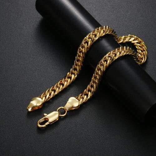 Popular brands 18K Gold 6MM Geometry Chain 925 sterling Silver Bracelets for Women Men Fashion Wedding party Gifts Fine Jewelry