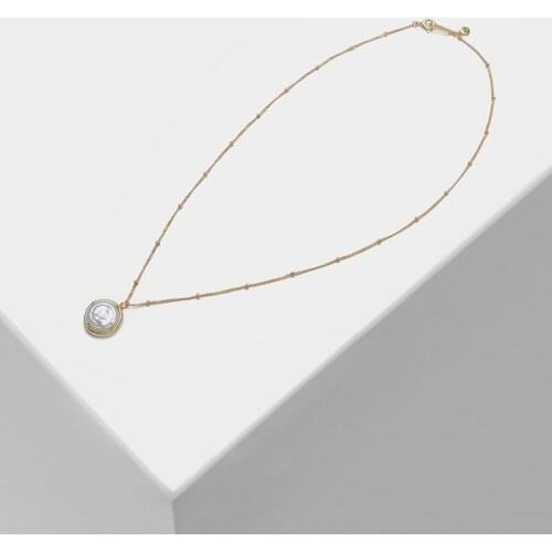 Amorita boutique 925 Round pendant design fashionable elegant pearl necklace