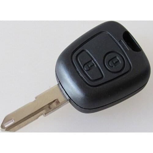 DAKATU With LOGO 2 Buttons Remote Auto Car Key Case Shell Key Cover Uucut Blade For Peugeot 106 206 306 406