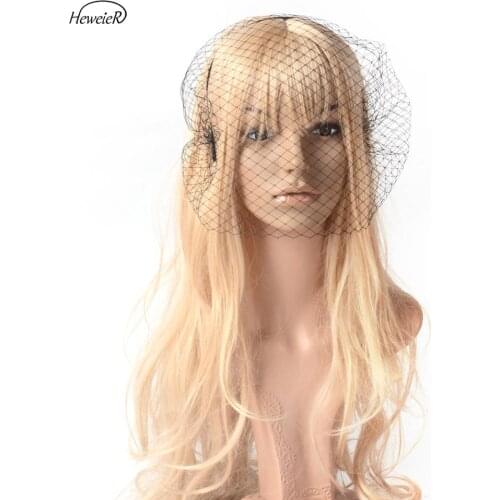 Handmade Black Headband Birdcage Netting Fascinator Veil Hairdband Clip