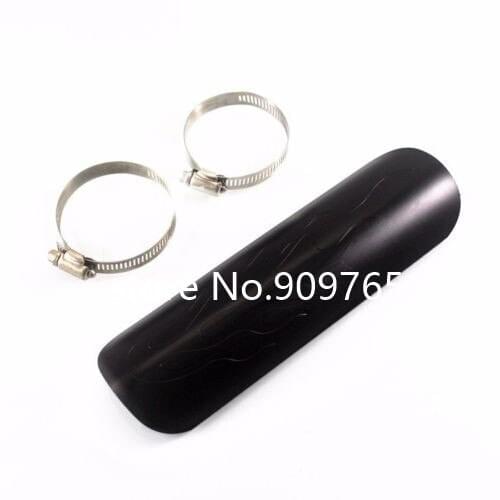 Black Exhaust Heat Shield Heel Guard For Cruiser Chopper Bobber Cafe Racer Touring Honda Kawasaki Yamaha Suzuki