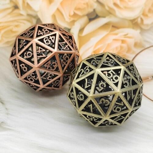 DND D60 double-sided dice ancient metal hollow dice, used for D&D role-playing game MTG Pathfinder table entertainment game