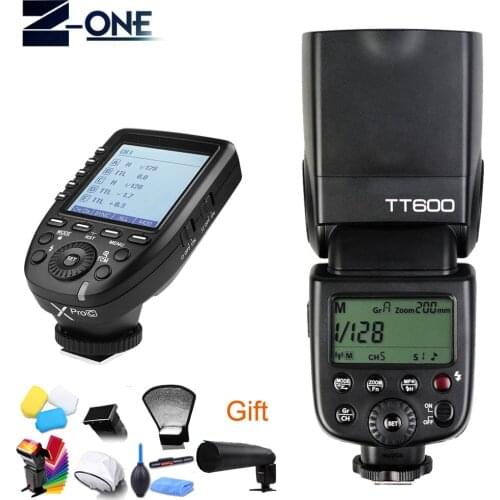 Godox TT600 GN60 HSS 1/8000s Camera Flash Speedlite+2.4G Wireless X System Xpro-C Transmitter For Canon+Free gift