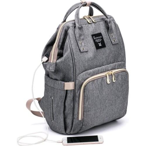 Hot Selling Diaper Bag USB Port Backpack Waterproof Diaper Bag Multi-functional Backpack Processing