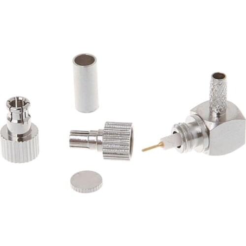 2 In 1 TS9/CRC9 Male Right Angle RF Connector Coaxial Adapter For RG174/178/316 LMR100