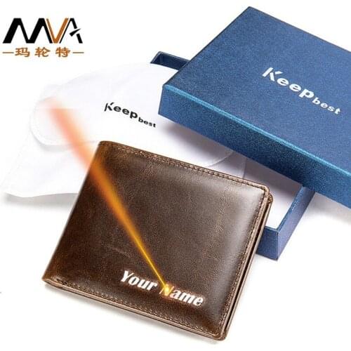 Genuine Leather Wallet Rfid First Layer Cowhide Mens Short Wallet Retro Leather Wallet Multi-card Pocket Wallet Card Bag