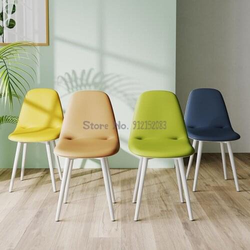 Nordic net red chair desk computer chair ins dressing nail makeup stool backrest simple modern leather dining chair