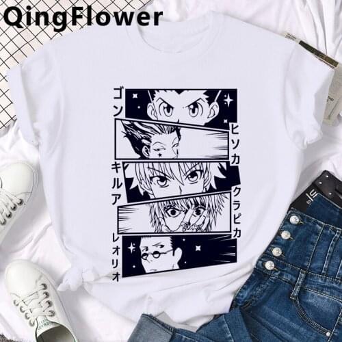Hunter x Hunter Killua Zoldyck Anime Manga summer top men couple clothes ulzzang print aesthetic tshirt harajuku
