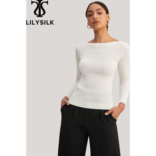 Женские трикотажные футболки LILYSILK China At AliExpress