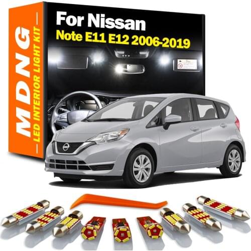 MDNG Canbus LED Interior Dome Map Trunk Light Kit For Nissan Note E11 E12 2006-2017 2018 2019 Vehicle Lighting Car Accessories