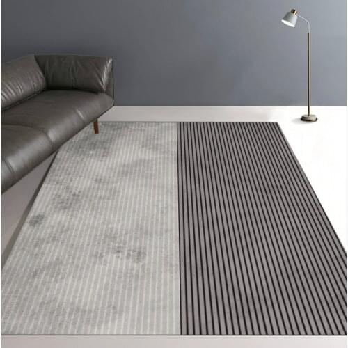 Fashionable Modern Simple Old Black and White Stripes Stitching Bedroom Living Room Door Mats Non-slip Bedside Carpet Floor Mats
