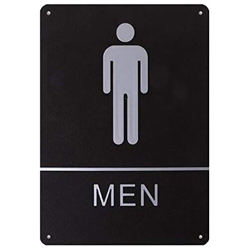 NA 12" X 8" Bathroom Sign Toilet Tin Sign WC Sign Restroom Matel Sign