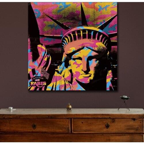 Wxkoil Wall Art Pictures For Living Room Home Decor Andy Warhol Statue of Liberty Canvas Oil Painting Printed Unframed