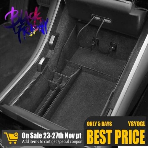 NEW Car Center Console Organizer Tray for Tesla Model 3 -2019 Interior Accessories Storage Armrest Box Phone Mount Pocket Sungla