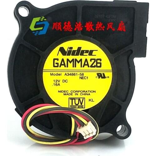 Original A34861-58 5015 12V 0.16A 5CM 3-wire projector turbo blower cooling fan